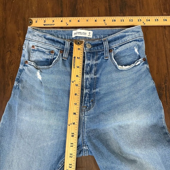 ABERCROMBIE & FITCH Curve Love The Ultra High Rise Ankle Straight Jeans - Picture 10 of 12